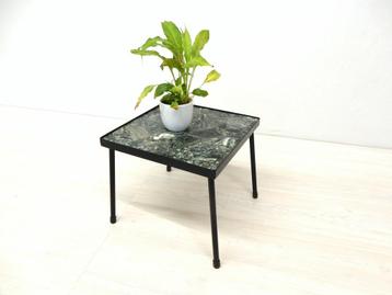 retro vintage bijzettafel plantentafel marmer jaren 50 / 60 beschikbaar voor biedingen