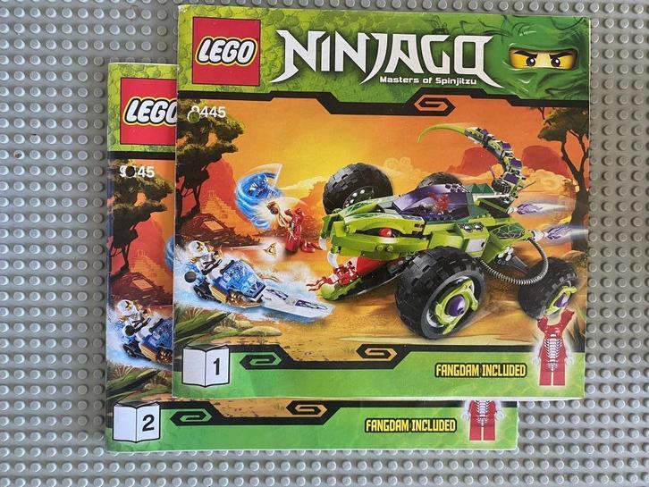 Lego Ninjago 9445 Fangpyre BOEK BOUWINSTRUCTIE deel 1 en 2, Kinderen en Baby's, Speelgoed | Duplo en Lego, Gebruikt, Lego, Losse stenen