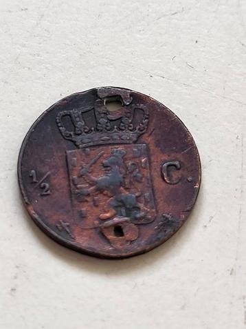 Munt Nederland ½ cent 1876 - Koning Willem III beschikbaar voor biedingen