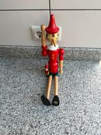 Vintage Grote Houten Pinokkio, staan/ zittend (50 cm), Overige typen, Ophalen of Verzenden, Zo goed als nieuw
