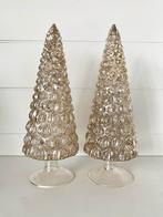 Riviera Maison twee glazen zilver transparant kerstboompjes, Diversen, Ophalen of Verzenden, Nieuw