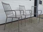 92 x Terrasstoelen metaal terras horeca cafe stoelen bistro, Ophalen of Verzenden, Zo goed als nieuw, Grijs, Vijf, Zes of meer stoelen