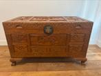indonesische houten kist hout gesneden, Antiek en Kunst, Ophalen