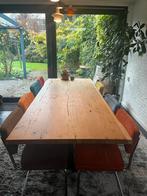 8 Buisframe Stoelen - Ribstof, Huis en Inrichting, Stoelen, Ophalen, Gebruikt, Overige kleuren, Metaal