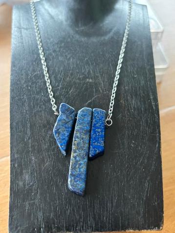 Rvs ketting  met Lapis Lazuli 60 cm beschikbaar voor biedingen