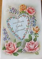 Van harte geluk gewenst - hart met rozen - pop up kaart, Verzamelen, Ansichtkaarten | Themakaarten, Verzenden, 1980 tot heden