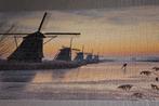 "Kinderdijk in de winter" legpuzzel 1000 stukjes, Ophalen of Verzenden, 500 t/m 1500 stukjes, Zo goed als nieuw, Legpuzzel
