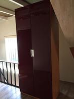 Hoge Kast, donkerrood, hoogglans, Ophalen, Strak, Met deur(en), 200 cm of meer