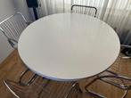 Vintage eettafel met 4 stoelen, Ophalen, Gebruikt, Vintage, 4 tot 6 stoelen