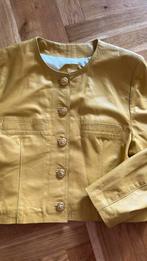 Leren jasje okergeel met gouden knopen L, Kleding | Dames, Jasjes, Kostuums en Pakken, Kees korperaal, Geel, Maat 42/44 (L), Ophalen of Verzenden