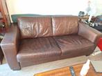 Bruine leren 2,5 zitsbank, Gebruikt, Vintage, Tweepersoons, Leer