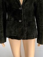 H1006 echt-suede-leren jasje maat M=38/40 blazer colbert, Kleding | Dames, Jasjes, Kostuums en Pakken, Maat 38/40 (M), Zwart, Ophalen of Verzenden