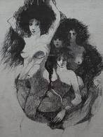 Pentekening. Vier vrouwen. Naakt. Gesigneerd., Ophalen of Verzenden