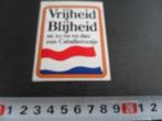 sticker tabak vrijheid blijheid en zo nu en dan caballero, Ophalen, Zo goed als nieuw, Bedrijf of Vereniging
