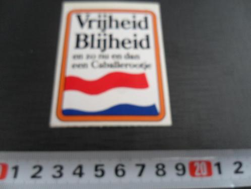 sticker tabak vrijheid blijheid en zo nu en dan caballero, Verzamelen, Stickers, Zo goed als nieuw, Bedrijf of Vereniging, Ophalen