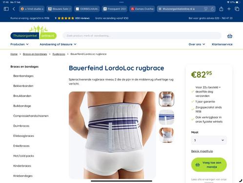 Bauerfeind Lordoloc Rugbrace maat 3, Diversen, Braces, Gebruikt, Ophalen of Verzenden