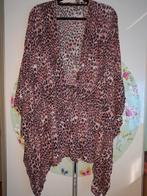 Roze Panterprint Kimono XL / XXL 52 54 56 58 Viscose, Kleding | Dames, Grote Maten, Ophalen of Verzenden, Zo goed als nieuw, Roze