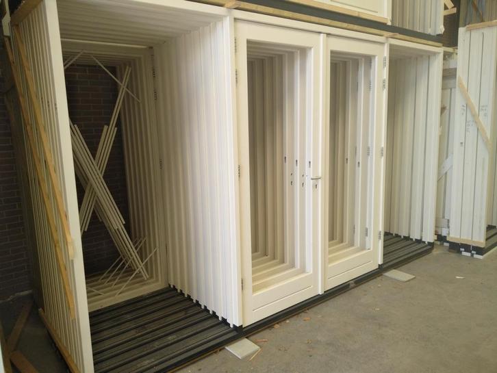 Kozijn met dubbele deuren en zijlichten, Doe-het-zelf en Verbouw, Deuren en Horren, Nieuw, Buitendeur, 215 cm of meer, 120 cm of meer