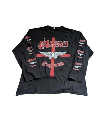 90s vintage Saxon amazing printed graphic EU tour longsleeve beschikbaar voor biedingen