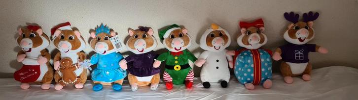 AH Hamsters Kerst winter december Thema 8 voor €40,00, Kinderen en Baby's, Speelgoed | Knuffels en Pluche, Zo goed als nieuw, Overige typen