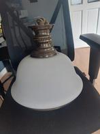 Koperkleurige hanglamp glas & metaal, Ophalen, Gebruikt, Glas, Vintage