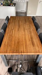 Eettafel met 6 stoelen, Ophalen, Gebruikt, 100 tot 150 cm, Eikenhout