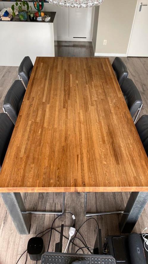 Eettafel met 6 stoelen, Huis en Inrichting, Tafels | Eettafels, Gebruikt, 100 tot 150 cm, 200 cm of meer, Vijf personen of meer