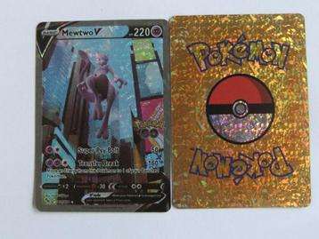 Gouden folie repro fan art displaykaart  Mewtwo V 220 beschikbaar voor biedingen