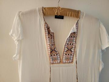 KOOKAÏ jurkje wit boho ibiza bohemian stijl maat m  beschikbaar voor biedingen