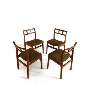 Set van 4 gerestaureerde Deense eetkamerstoelen ‘60 beschikbaar voor biedingen