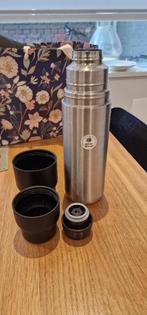 insulated bottle double-walled stainless steel silver 1L, Ophalen of Verzenden, Zo goed als nieuw