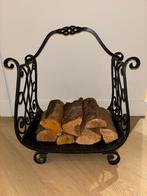 Gietijzeren haardhoutrek houtblokrek, Ophalen, Zo goed als nieuw, Vrijstaande haard, Houthaard