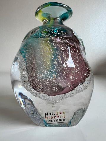 Vintage Nat. Glasblazerij Leerdam Vaas Multicolor Gliiter beschikbaar voor biedingen