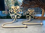 2 brocante Sierlijke Kapstokhaken met Hart Bloem pr.p.stuk, Antiek en Kunst, Ophalen of Verzenden