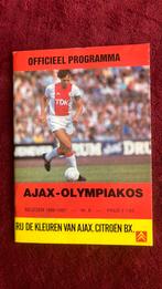 Programmaboekje AJAX-OLYMPIAKOS Europacup 2 in 86-87, Ophalen of Verzenden, Zo goed als nieuw, Ajax, Boek of Tijdschrift