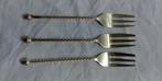 3 vorkjes Albert Heijn steel getorst verzilverd stijlappel, Antiek en Kunst, Ophalen of Verzenden