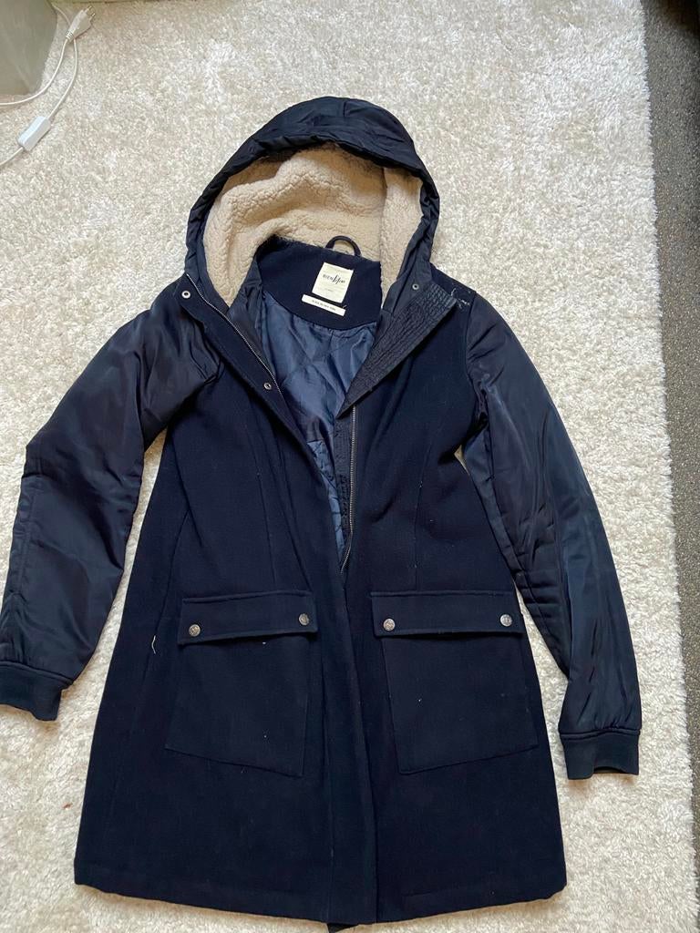 Bien Bleu Jas - Maat L, Kleding | Dames, Jassen | Winter, Ophalen, Zo goed als nieuw, Maat 42/44 (L), Blauw