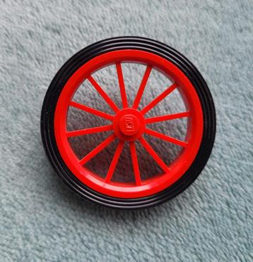 Lego ster wiel hoog Rood, gladde zwarte band, oldtimer auto. beschikbaar voor biedingen