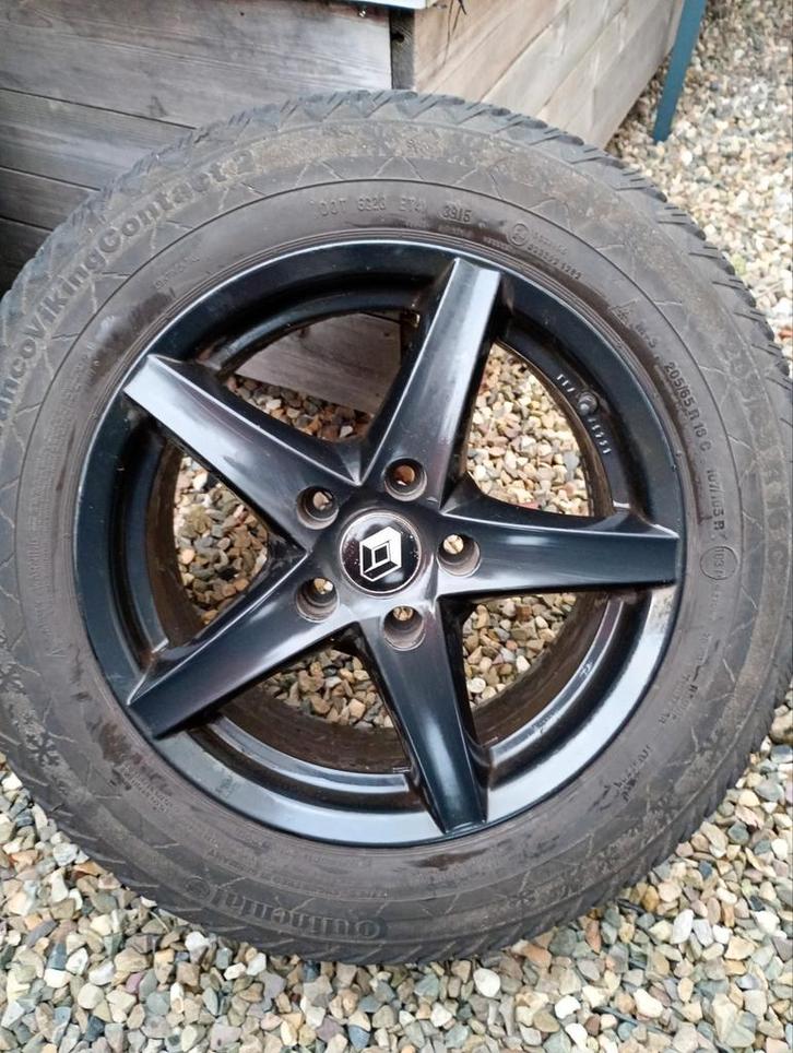 4 winterbanden 205/65 R 16 C op Renault velgen, Auto-onderdelen, Banden en Velgen, Banden en Velgen, Winterbanden, 16 inch, Bestelwagen