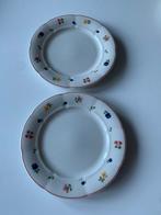 Vintage porseleinen ontbijtborden- set van 2, Gebruikt, Ophalen of Verzenden, Bord(en), Overige stijlen