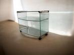 Vintage curved glazen bar cart / trolley Gallotti & Radice, Antiek en Kunst, Ophalen