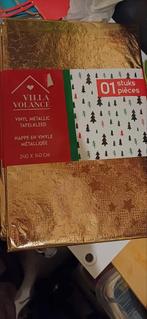 2 Kerst tafelkleed goud 240x140 cm, Huis en Inrichting, Tafelkleden, Ophalen, Nieuw, Rechthoek