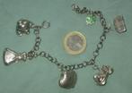 Vintage zilveren bedel-armband met o.a. een scooter, Sieraden, Tassen en Uiterlijk, Armbanden, Ophalen of Verzenden, Zo goed als nieuw