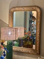 Antieke franse spiegel, goud met blauwe details, landelijk, Ophalen