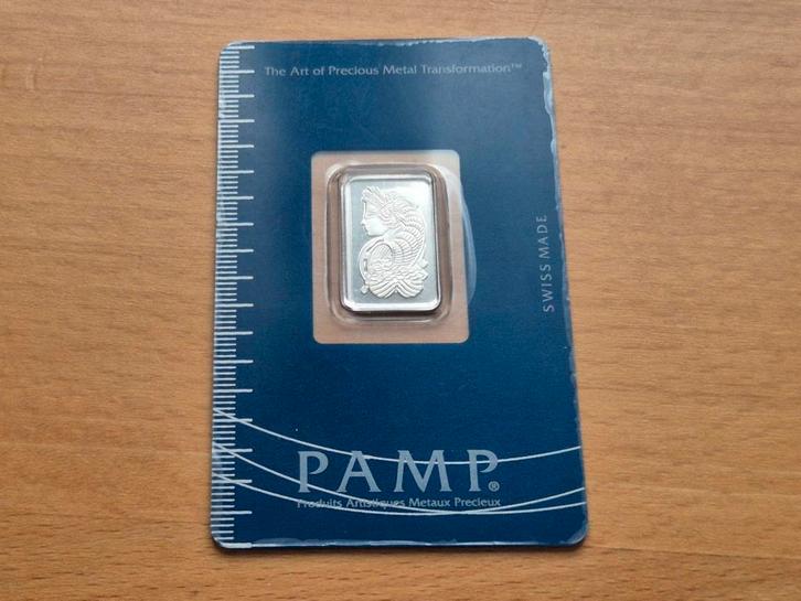 Pamp Suisse: 5 gram platina / platinum. Lady Fortuna., Postzegels en Munten, Edelmetalen en Baren, Platina, Ophalen of Verzenden
