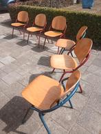 Vintage kantoorstoelen 6 stuks stapelstoelen, Huis en Inrichting, Ophalen, Zo goed als nieuw, Vijf, Zes of meer stoelen