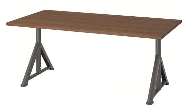 IDÄSEN Bureau, bruin/donkergrijs, 160x80 cm, Huis en Inrichting, Bureaus, Zo goed als nieuw, Bureau, In hoogte verstelbaar, Ophalen