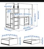 SMÄSTAD Loft bed, white white/with desk with 4 drawers, Huis en Inrichting, Ophalen, Eenpersoons, Zo goed als nieuw, 200 cm