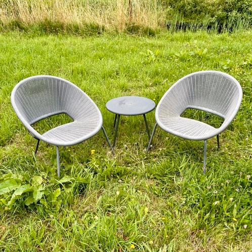 Tuinset 2 stoelen met tafeltje, Tuin en Terras, Tuinsets en Loungesets, Zo goed als nieuw, Aluminium, 2 zitplaatsen, Stoel, Ophalen