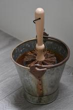 WC-Borstelhouder -Ouderwetse emmer zinc/roest landelijK, Huis en Inrichting, Ophalen of Verzenden, Nieuw, Overige kleuren, Overige typen